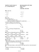 Đề tham khảo giữa học kì I môn: Toán lớp: 5 năm học: 2013 - 2014