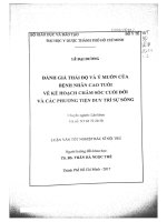 Đánh giá thái độ và ý muốn cảu bệnh nhân cao tuổi về kế hoạch chăm sóc cuối đời và các phương tiện duy trì sự sống 