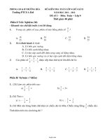 Đề kiểm tra toán lớp 4 giữa kì II năm học 2011 – 2012 đề số 1 - Môn: Toán lớp 4