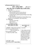 Giáo án bổ sung lớp 4 - Môn: Khoa học - Tiết: 69, 70 - Bài: Ôn tập và kiểm tra cuối năm