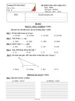 Đề kiểm tra giữa học kỳ I môn: Toán 4