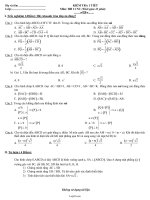 Kiểm tra 1 tiết môn: Hình học 11 nâng cao (thời gian 45 phút)