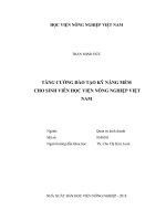 Tăng cường đào tạo kỹ năng mềm cho sinh viên học viện nông nghiệp việt nam   