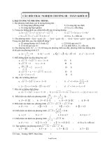 Câu hỏi trắc nghiệm Chương III - Toán khối 10