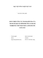 Hoàn thiện công tác thanh tra, kiểm tra của thanh tra bộ tài chính đối với các doanh nghiệp đầu mối nhập khẩu, kinh doanh xăng dầu   