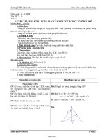 Giáo án Hình học 10 cơ bản tiết 15: Luyện tập về giá trị lượng giác của một góc bất kỳ từ 0 độ đến 180 độ (tiết 1)