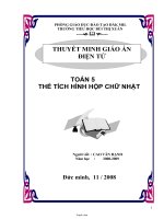 Thuyết minh giáo án điện tử môn: Toán lớp 5 - Bài: Thể tích hình hộp chữ nhật