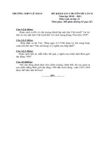 Đề thi thử ĐH Môn Lịch Sử lớp 12 lần 2 năm 2010-2011