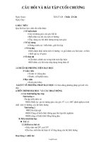 Giáo án Hình học 10 CB tiết 27, 28: Câu hỏi và bài tập cuối chương