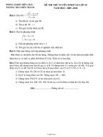 Đề thi thử tuyển sinh vào lớp 10 môn Toán