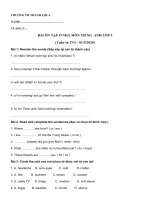 Nội dung ôn tập ở nhà môn Tiếng Anh lớp 5