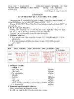Kế hoạch thi HKI khối THPT năm học 2016 - 2017