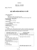 Giáo án Ngữ văn lớp 10 tiết 28 Tiếng việt: Đặc điểm ngôn ngữ nói và viết