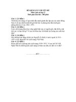 Đề thi KSCL môn Lịch sử lần 2 lớp 12 năm học 2011-2012