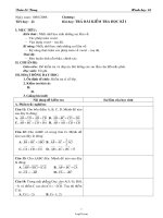 Giáo án Hình học 10 chuẩn tiết 22: Trả bài kiểm tra học kì I