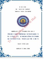 Luận văn kinh tế TÌM HIỂU QUY TRÌNH KIỂM TOÁN KHOẢN MỤC TÀI SẢN CỐ ĐỊNH DO CÔNG TY TNHH KIỂM TOÁN VÀ KẾ TOÁN AAC THỰC HIỆN