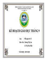KẾ HOẠCH GIÁO DỤC THÁNG 9 NĂM HỌC 2019-2020 KHỐI MẪU GIÁO BÉ