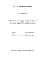Quản trị cho vay tại quỹ tín dụng nhân dân trang hạ, thị xã từ sơn, tỉnh bắc ninh   