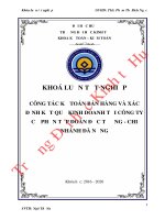 Luận văn kinh tế Thực trạng công tác kế toán bán hàng và xác định kết quả kinh doanh tại công ty Cổ phần Tập đoàn Đức Tường - Chi nhánh Đà Nẵng