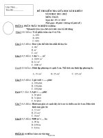 Đề thi kiểm tra giữa học kì II khối 5 năm học 2011 - 2012 môn: Toán