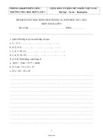 Đề khảo sát học sinh giỏi tháng 10 - Năm học 2011 - 2012 môn Toán lớp 4