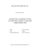 Giải pháp nâng cao đời sống văn hóa của công nhân lao động các khu công nghiệp tỉnh bắc ninh   