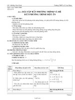 Giáo án dạy Đại số 10 cơ bản tiết 35: Bài tập bất phương trình và hệ bất phương trình một ẩn