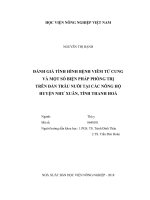 Đánh giá tình hình bệnh viêm tử cung và một số biện pháp phòng trị trên đàn trâu nuôi tại các nông hộ huyện như xuân, tỉnh thanh hóa   