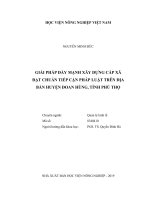 Giải pháp đẩy mạnh xây dựng cấp xã đạt chuẩn tiếp cận pháp luật trên địa bàn huyện đoan hùng, tỉnh phú thọ   
