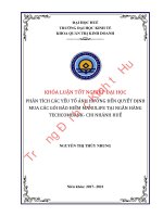 Luận văn kinh tế PHÂN TÍCH CÁC YẾU TỐ ẢNH HƯỞNG ĐẾN QUYẾT ĐỊNH MUA CÁC GÓI BẢO HIỂM MANULIFE TẠI NGÂN HÀNG TECHCOMBANK