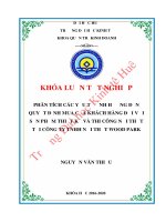 Luận văn kinh tế PHÂN TÍCH CÁC YẾU TỐ ẢNH HƯỞNG ĐẾN QUYẾT ĐỊNH MUA CỦA KHÁCH HÀNG ĐỐI VỚI SẢN PHẨM