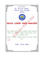 Luận văn kinh tế Tìm hiểu quy trình kiểm toán khoản mục vay trong kiểm toán báo cáo tài chính của Công ty TNHH Kiểm toán và Kế toán AAC