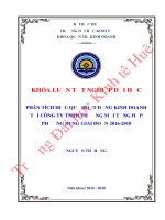 Luận văn kinh tế Phân tích hiệu quả hoạt động kinh doanh tại Công ty TNHH Thương Mại Tổng Hợp Phương Dung giai đoạn 2016-2018