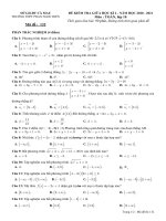 Đề thi giữa kì 2 toán 10 trường THPT Phan Ngọc Hiển, Cà Mau năm 2020-2021