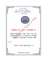 Luận văn kinh tế PHÂN TÍCH HIỆU QUẢ HOẠT ĐỘNG KINH DOANH CỦA CÔNG TY TNHH TAM HIÊP GIAI ĐOẠN 2016 - 2018