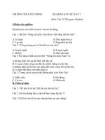 Hướng dẫn chấm và đề kiểm tra giữa kỳ 1 năm 2019 - 2020 Môn: Ngữ văn 7