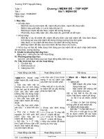 Giáo án Đại số CB 10 Bài 1: Mệnh đề