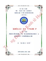 Luận văn kinh tế Phân tích hoạt động kinh doanh của Khách sạn Imperial Huế