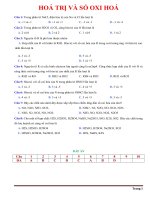[Hóa học 10] Bài tập HOÁ TRỊ VÀ SỐ OXI HOÁ (Word)