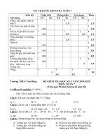 Đề + Đáp án KSCL kỳ 1 môn toán 7 năm học 2019-2020