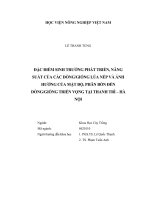 Đánh giá sinh trưởng, năng suất, chất lượng, khả năng chịu nóng của các tổ hợp lai cà chua vụ thu đông 2017 và xuân hè muộn 2018   