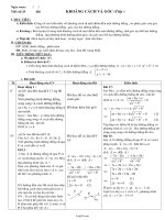 Giáo án Hình học khối 10 tiết 33: Khoảng cách và góc (tiếp )