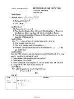 Đề thi khảo sát lớp chọn 10 môn Toán