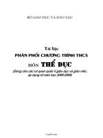 Tài liệu phân phối chương trình THCS môn Thể Dục