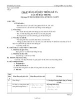 Giáo án tự chọn Toán 10 tiết 53, 55 Chủ đề: Bảng số liệu thống kê và các số đặc trưng - Nội dung: Số trung bình cộng, số trung vị, mốt