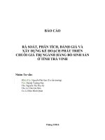 BÁO CÁORÀ SOÁT, PHÂN TÍCH, ĐÁNH GIÁ VÀXÂY DỰNG KẾ HOẠCH PHÁT TRIỂNCHUỖI GIÁ TRỊ NGÀNH HÀNG BÒ SINH SẢN Ở TỈNH TRÀ VINH
