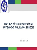 Sinh non và yếu tố nguy cơ tại Đông Anh_Tiếng Việt