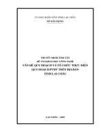 THUYẾT MINH TÓM TẮTĐỀ TÀI KHOA HỌC CÔNG NGHỆVẤN ĐỀ QUY HOẠCH VÀ TỔ CHỨC THỰC HIỆNQUY HOẠCH PTĐT TRÊN ĐỊA BÀNTỈNH LAI CHÂU