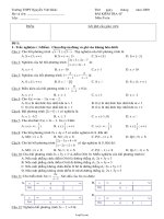 Đề kiểm tra 45 phút Đại số 10 kì 2 - Bài 1