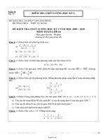 Giáo án Hình học 10 – Chương II - Tiết 21: Kiểm tra chất lượng học kỳ I